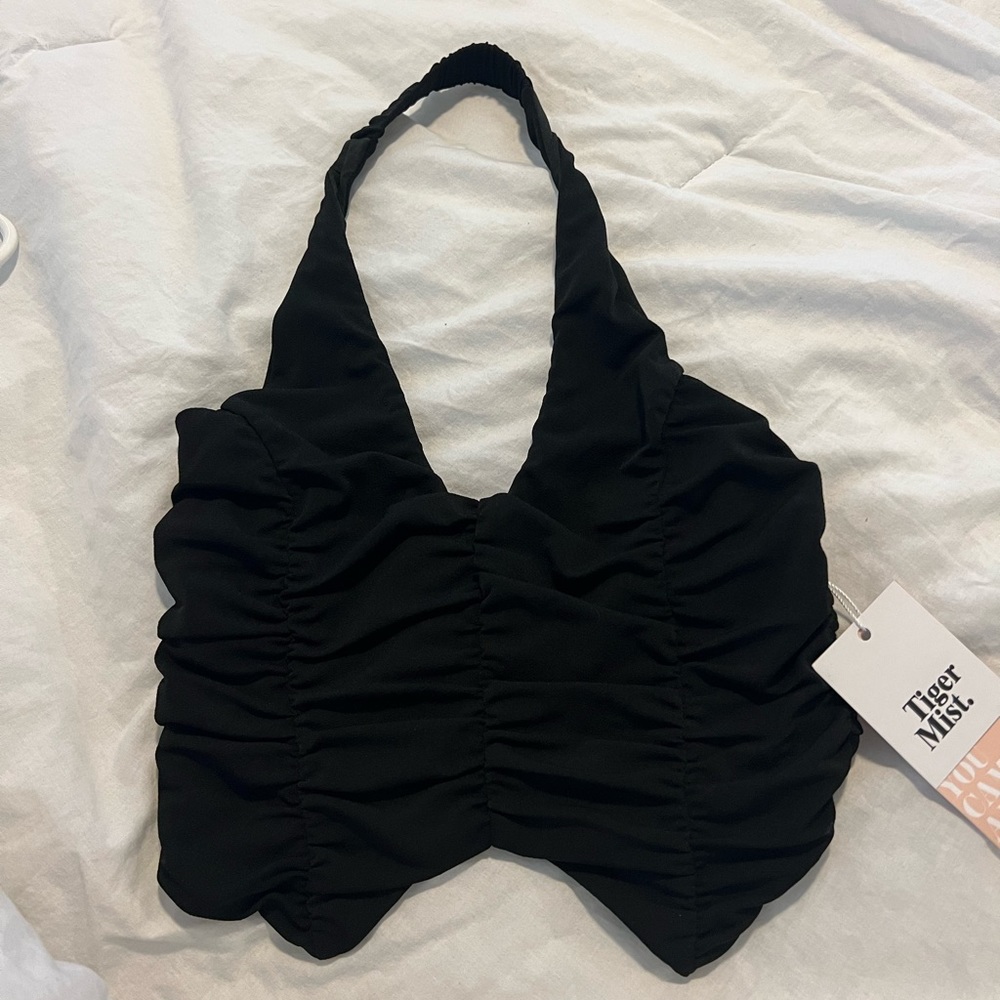 Tiger mist black halter top